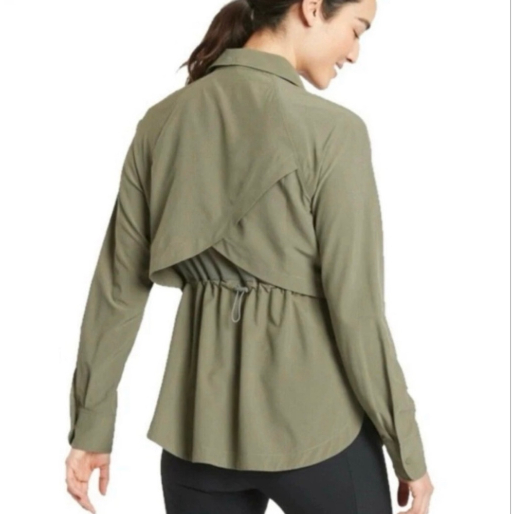 NWT Athleta Women’s North Star Shirt Olive Green Size Small - Picture 2 of 10